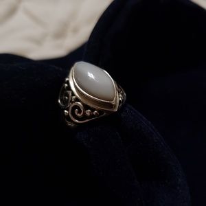 Oval stone on Silver